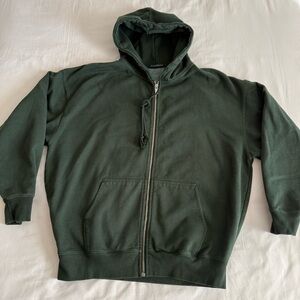 Brandy Melville oversized green zip up hoodie